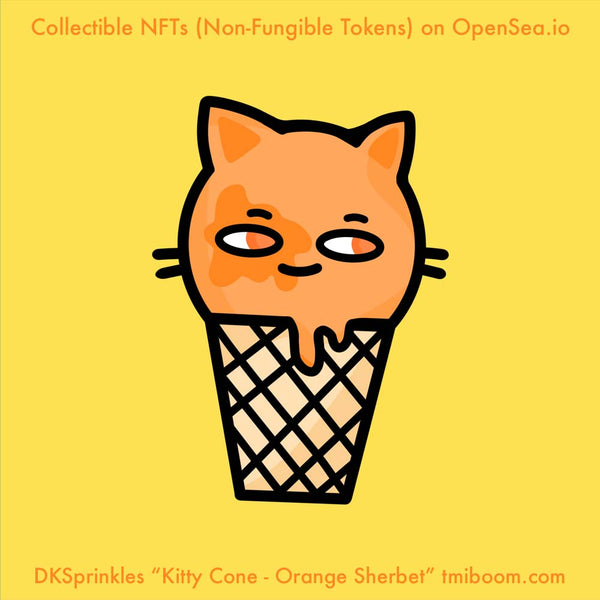 DKSprinkles NFT - Kitty Cone "Orange Sherbet"
