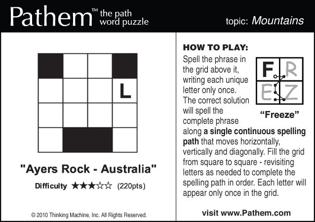 Pathem puzzle - "Ayers Rock"