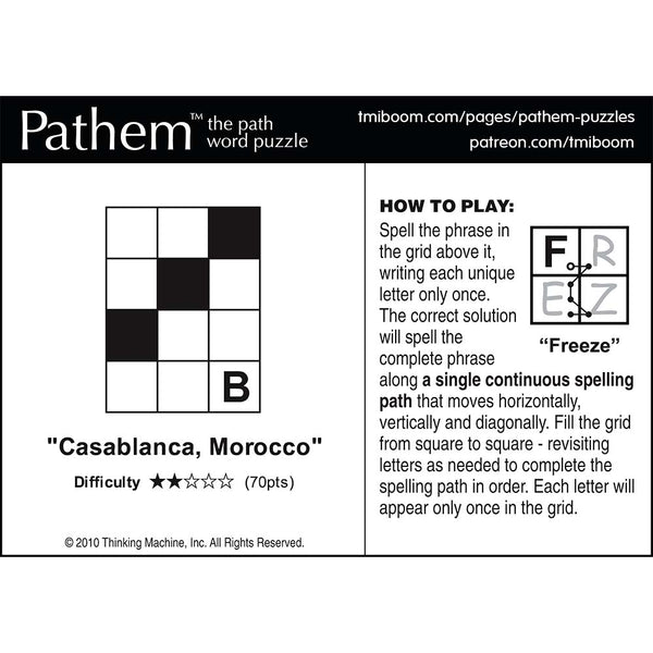 Pathem Puzzle syndicated archives "Casablaca, Morocco"