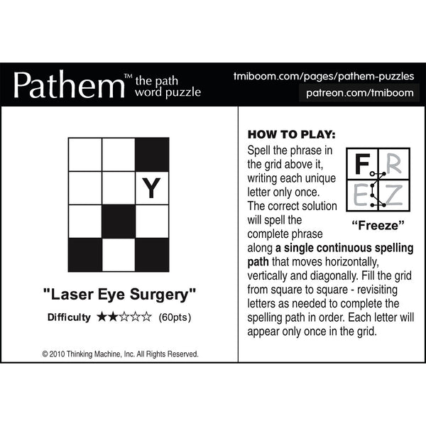 Pathem puzzle: "Laser Eye Surgery"