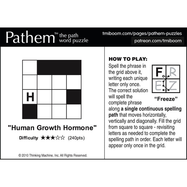 Pathem Puzzle: "Human Growth Hormone"