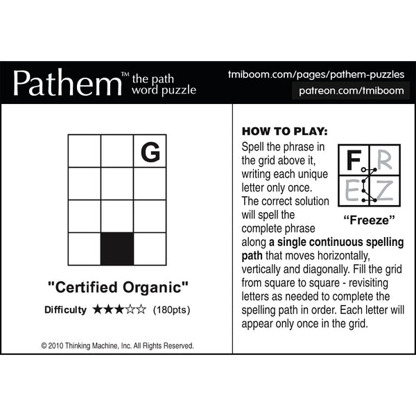 Is this world's first certified organic word puzzle?