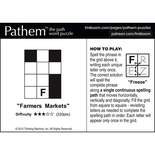 Pathem Puzzle: "Farmers Market"