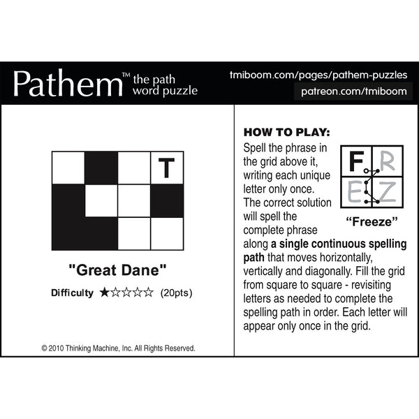 Great Dane word puzzle
