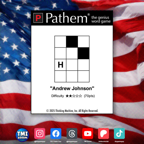 Presidents' Day word puzzle "Andrew Johnson"