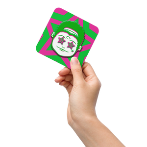 Twoser™ "Holly & Ollie" coaster - color HYPNO pink & green
