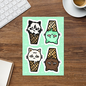 "Kitty Cones" sticker sheet #2