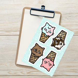 "Kitty Cones" sticker sheet #4