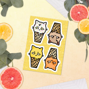 "Kitty Cones" sticker sheet #3