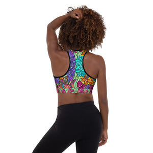 "FLOWER POWER" padded sports top